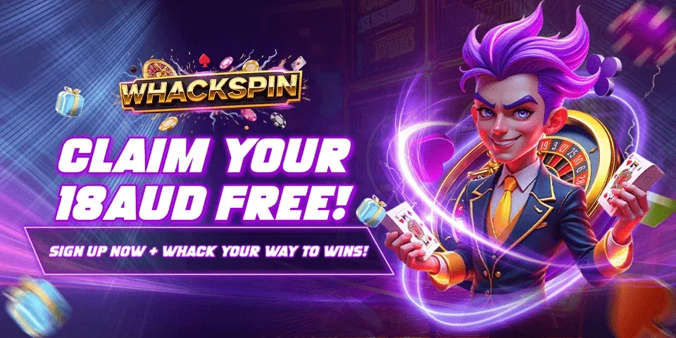 Whackspin claim 18 AUD free sign-up promotion